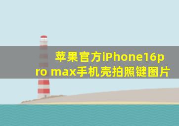 苹果官方iPhone16pro max手机壳拍照键图片